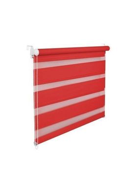 Doppelrollo Duorollo 70 cm breit 150 cm lang rot inkl. Seilzug Fensterrollo K...