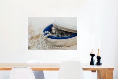 Glasbilder - 90x60 cm - Schmuck aus Perlen (Gr. 90x60 cm)
