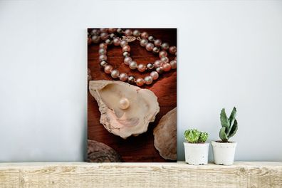 Glasbilder - 20x30 cm - Perlenkette entlang der Auster (Gr. 20x30 cm)