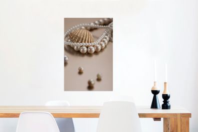Glasbilder - 40x60 cm - Nahaufnahme einer Perlenkette (Gr. 40x60 cm)