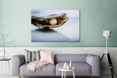 Leinwandbilder - 140x90 cm - Perle in einer Austernschale (Gr. 140x90 cm)