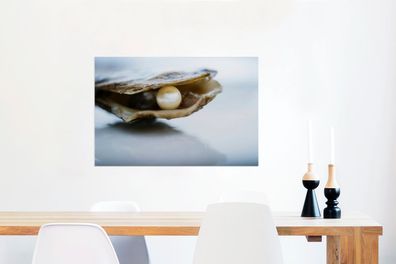 Glasbilder - 90x60 cm - Perle in einer Austernschale (Gr. 90x60 cm)