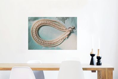 Glasbilder - 90x60 cm - Halskette aus Perlen (Gr. 90x60 cm)