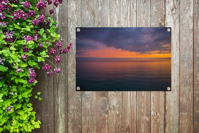 Gartenposter - 60x40 cm - Sonnenaufgang über dem Mittelmeer (Gr. 60x40 cm)