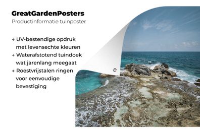 Gartenposter - 100x100 cm - Isla Mujeres mit Meerblick (Gr. 100x100 cm)