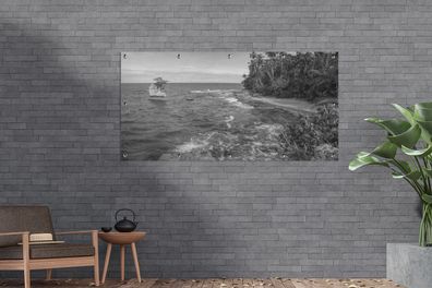 Gartenposter - 160x80 cm - Manzanillo Strand im Süden von Costa Rica in schwarz und w
