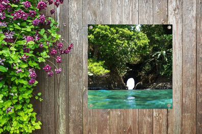 Gartenposter - 100x100 cm - Loch in der Wand in der Natur von Costa Rica