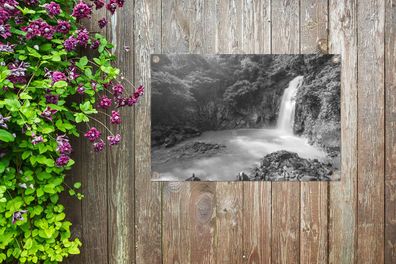 Gartenposter - 90x60 cm - Rio Celeste Wasserfall am Tenoria Vulkan in Costa Rica in s