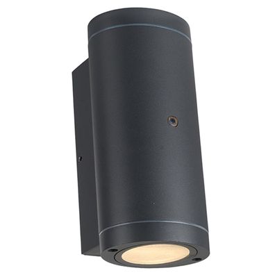 LED Outdoor - Wandleuchte Kendall - 2 x GU10 IP44 - Sensor - Anthrazit