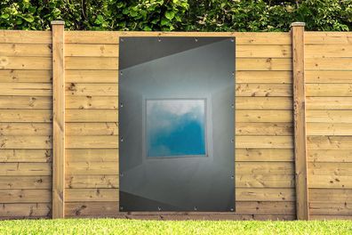 Gartenposter - 120x180 cm - Minimalistischer Blick aus dem Fenster (Gr. 120x180 cm)