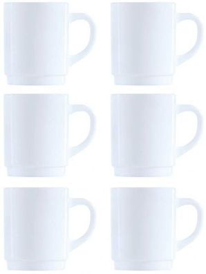6 Kaffeebecher 0,25L stapelbar Serie Restaurant - Opalglas