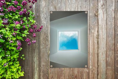 Gartenposter - 60x90 cm - Minimalistischer Blick aus dem Fenster (Gr. 60x90 cm)