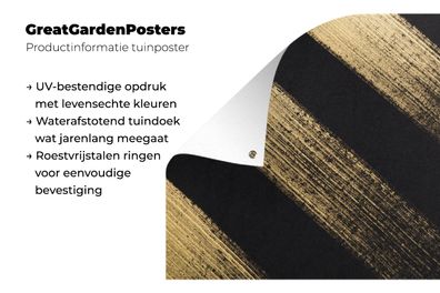 Gartenposter - 60x40 cm - Goldene Farbstreifen auf schwarzem Hintergrund