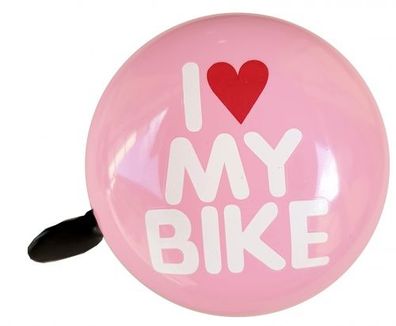LTJ 2-Klang Fahrradglocke "I Love My Bike", Ø 60mm pink