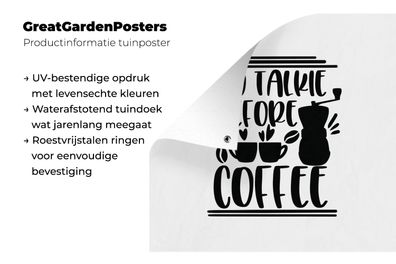 Gartenposter - 50x50 cm - Sprichwörter - Zitate - Kein Talk vor dem Kaffee