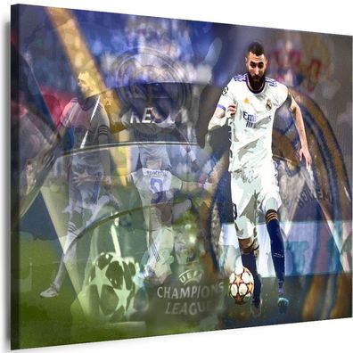 Bilder Leinwand Karim Benzema Sport Fußball Abstrakt Wandbilder XXL