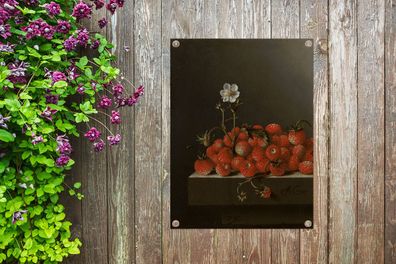 Gartenposter - 30x40 cm - Stillleben mit Walderdbeeren - Gemälde von Adriaen Coorte