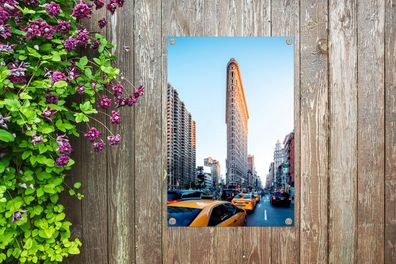 Gartenposter - 60x90 cm - Starker Verkehr rund um das Flatiron Building