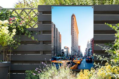 Gartenposter - 80x120 cm - Starker Verkehr rund um das Flatiron Building