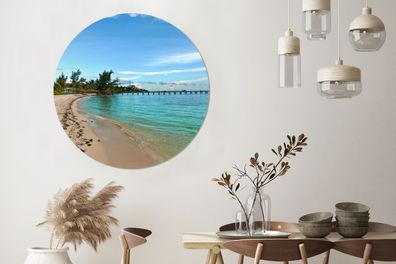 Runde Wandbilder - 140x140 cm - Mexikanischer Strand bei Isla Mujeres
