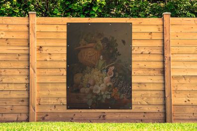 Gartenposter - 120x160 cm - Stilleben mit Blumen und Obst - Gemälde von Eelke Jelles