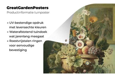 Gartenposter - 60x80 cm - Stilleben mit Blumen und Obst - Gemälde von Eelke Jelles Ee