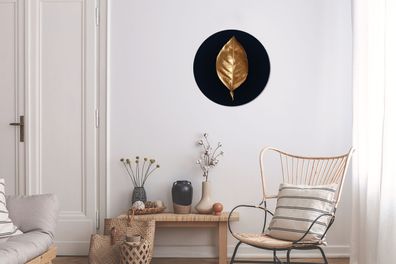 Runde Wandbilder - 30x30 cm - Blätter - Chic - Gold (Gr. 30x30 cm)