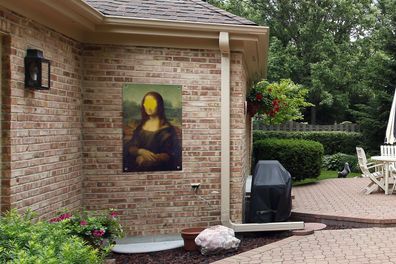 Gartenposter - 60x90 cm - Mona Lisa - Leonardo da Vinci - Gelb (Gr. 60x90 cm)