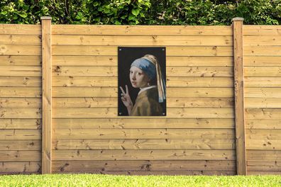 Gartenposter - 60x90 cm - Girl with a Pearl Earring - Johannes Vermeer - Frieden