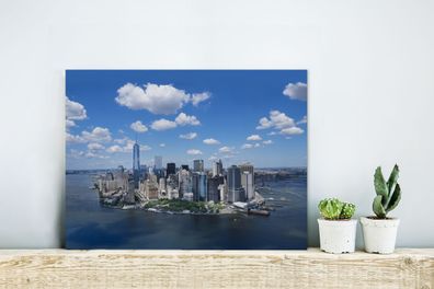 Glasbilder - 40x30 cm - New York - Manhattan - Skyline (Gr. 40x30 cm)