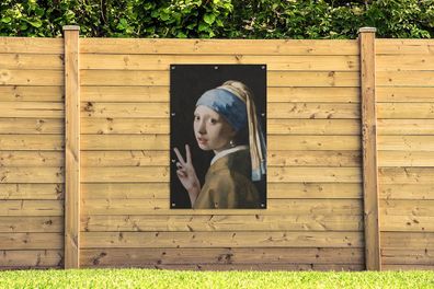 Gartenposter - 80x120 cm - Girl with a Pearl Earring - Johannes Vermeer - Frieden