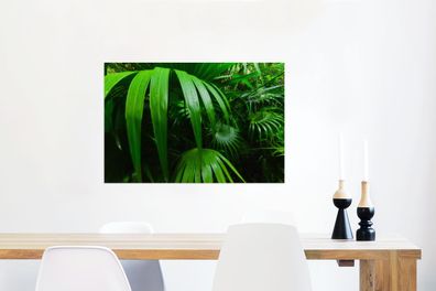 Glasbilder - 90x60 cm - Palmenblätter im Dschungel (Gr. 90x60 cm)