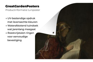 Gartenposter - 120x160 cm - Alte Frau lesend, wahrscheinlich die Prophetin Hanna - Re