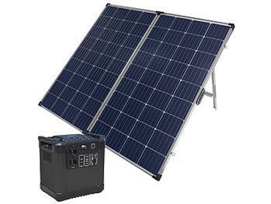 0% MwSt) Revolt Powerbank & Solarkonverter mit mobilem 260-Watt-Solarpanel, 455 Ah