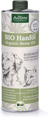 1L AniForte Bio Hanföl schonend kaltgepresst für Hunde, Katzen, Barf
