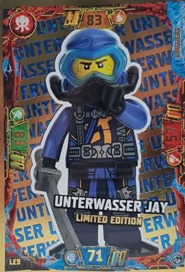 LEGO Ninjago Trading Card Game Limitierte Karte Nr. LE9 Unterwasser Jay