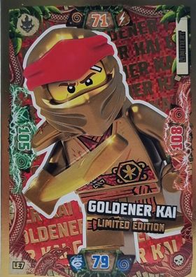 LEGO Ninjago Trading Card Game Limitierte Karte Nr. LE7 Goldener Kai