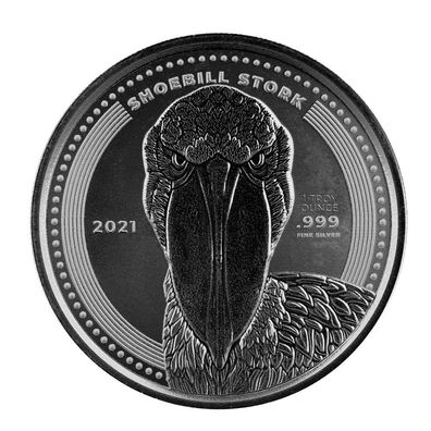 Scottsdale Mint Kongo Schuhschnabel Shoebill Stork 1 oz 999 Silbermünze