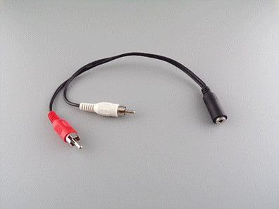 Audio Adapter Kabel Klinken Buchse Kupplung 3,5mm Stereo > 2x Cinch Stecker 0,2m