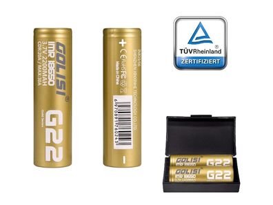 2x Golisi G22 Akku 18650 Batterie 2200mAh 20A / 30A für E-Zigarette E-Bike Werkzeug