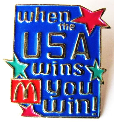 Mc Donald´s - when the USA wins you win - Pin 25 x 24 mm