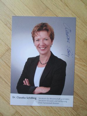 Bremen Senatorin SPD Dr. Claudia Schilling - handsigniertes Autogramm!!!