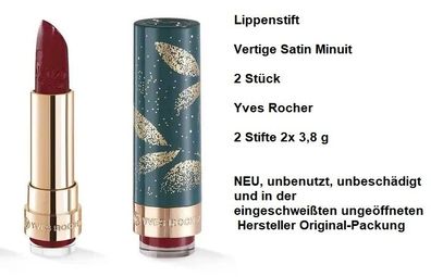 Lippenstift Vertige Satin Minuit 2 Stück Yves Rocher 2 Stifte 2x 3,8 g. NEU & in OVP