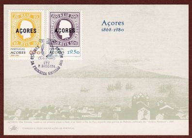 FDC Portugal Azoren 112. Jahrestag der ersten Markenausgabe der Azoren 2.1.1980