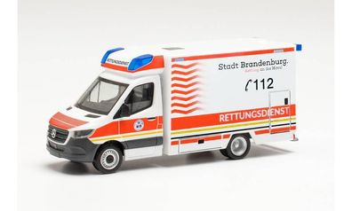 Herpa 096591 Mercedes-Benz Sprinter ‘18 Fahrtec RTW Rettungsdienst Brandenburg. 1:87