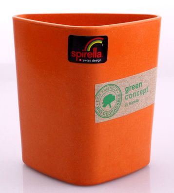 Trix Eco Mundspülbecher Zahnbecher Orange Dreieck-Design. Aus Bambushäcksel