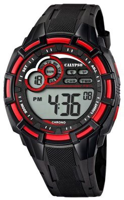 Digitaluhr Calypso by Festina Uhr Armbanduhr K5625/4 schwarz rot