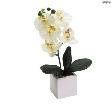 Orchideen im Keramiktopf Kunstblumen