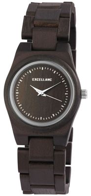 Excellanc Uhr Holz Armbanduhr dunkelbraun 1800193-003 Damenuhr