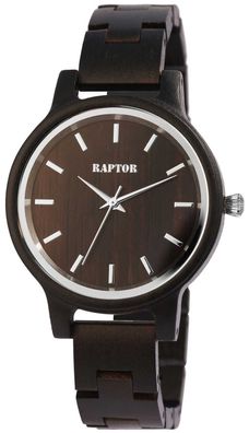 Raptor Holz Uhr Armbanduhr RA10187-006 dunkelbraun
